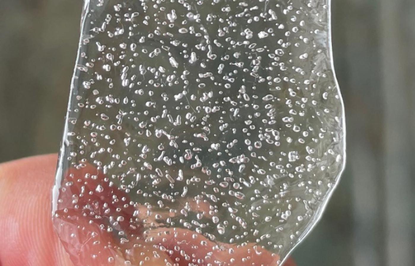 ice containing bubbles of air