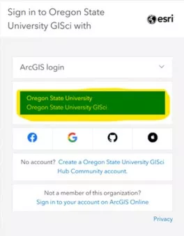 ArcGIS Online OSU Selection