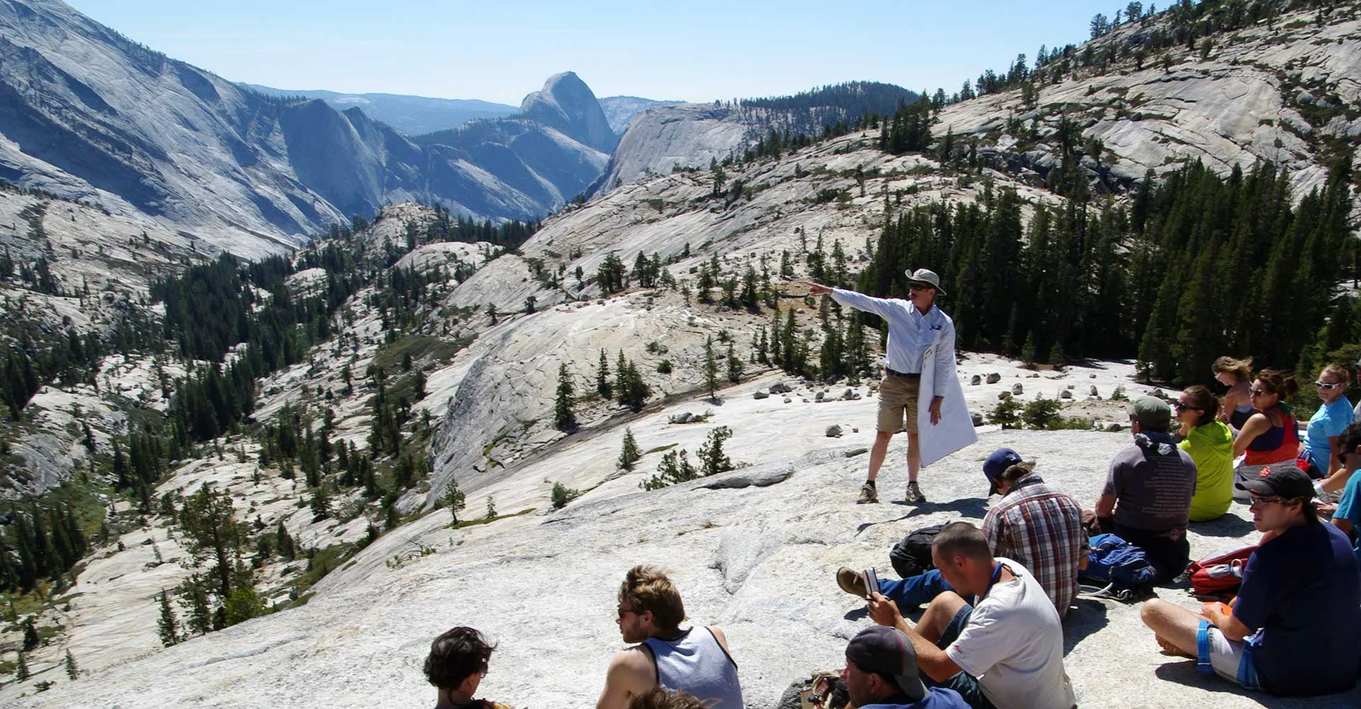 Andrew teaching a class in the field