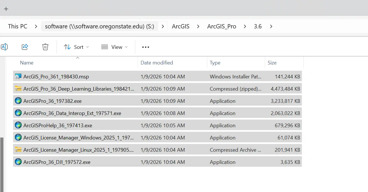 Image of Software diretory for ArcGIS Pro 3.6