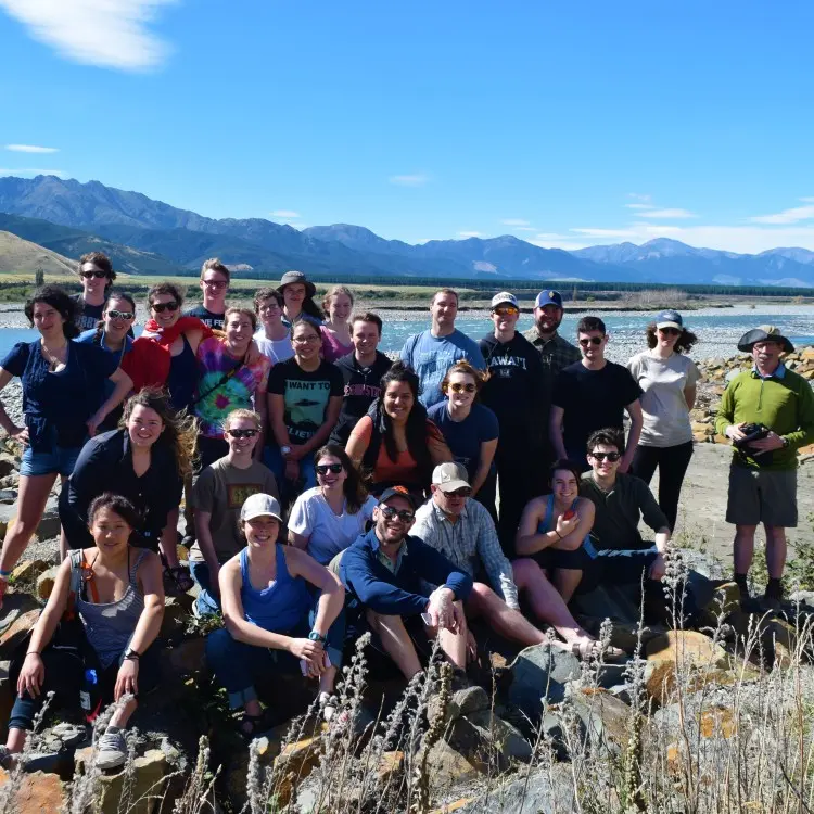 The club group poses on a trip