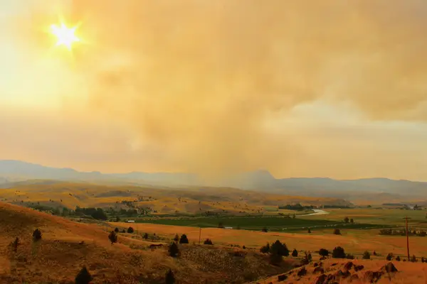 wildfilre smoke on the horizon